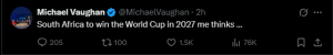 Michael Vaughan Predicts South Africa to Clinch 2027 ODI World Cup After England Domination