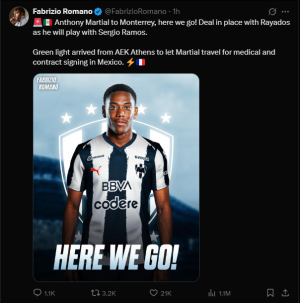 Anthony Martial Eyes Liga MX Revival: Ex-Man Utd Star Set to Join Sergio Ramos at Monterrey