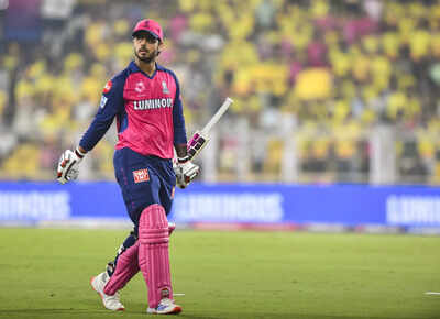 Nitish Rana in action for Rajasthan Royals.